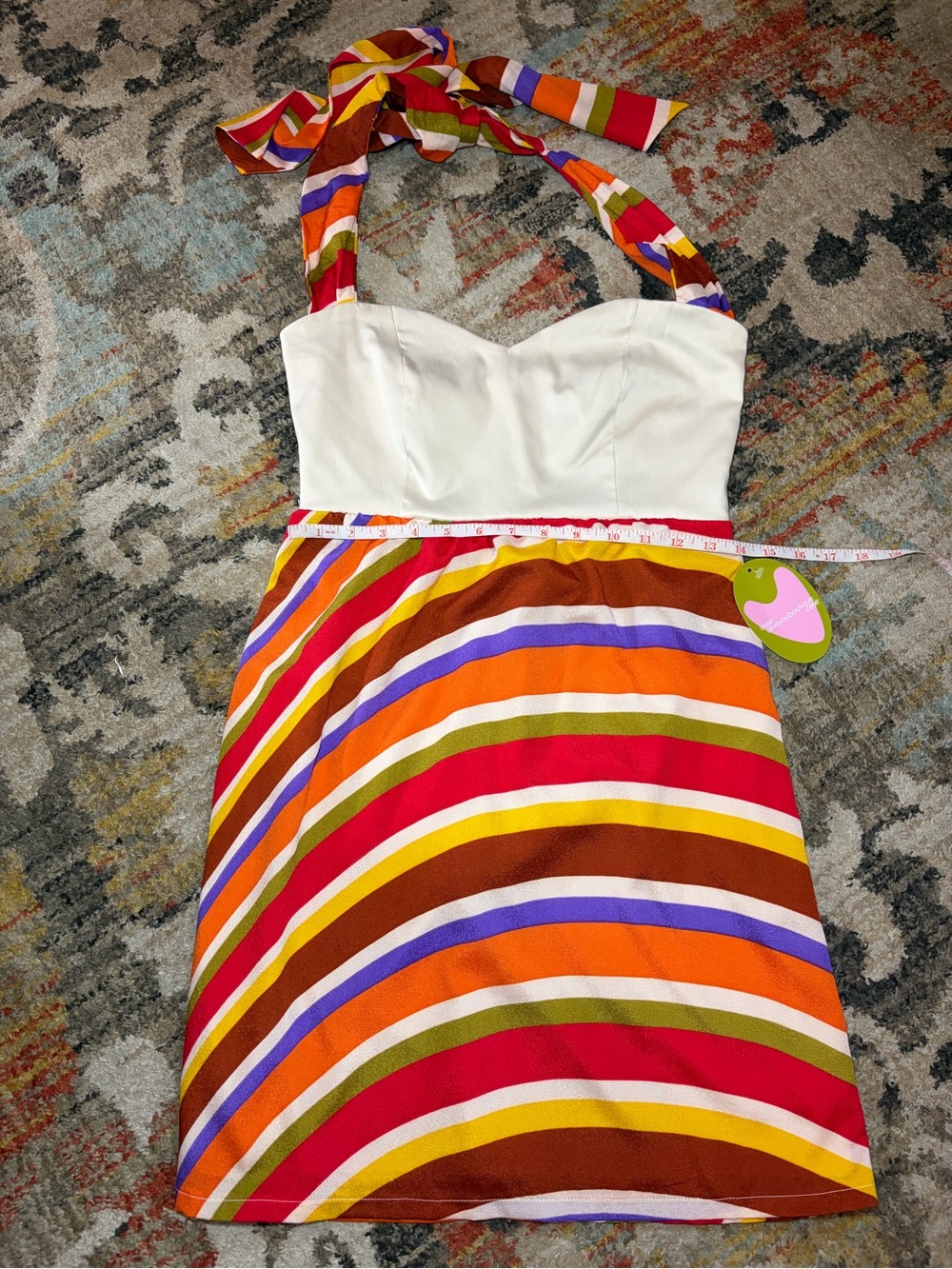 Judith March Stripe Halter Dress Multicolor